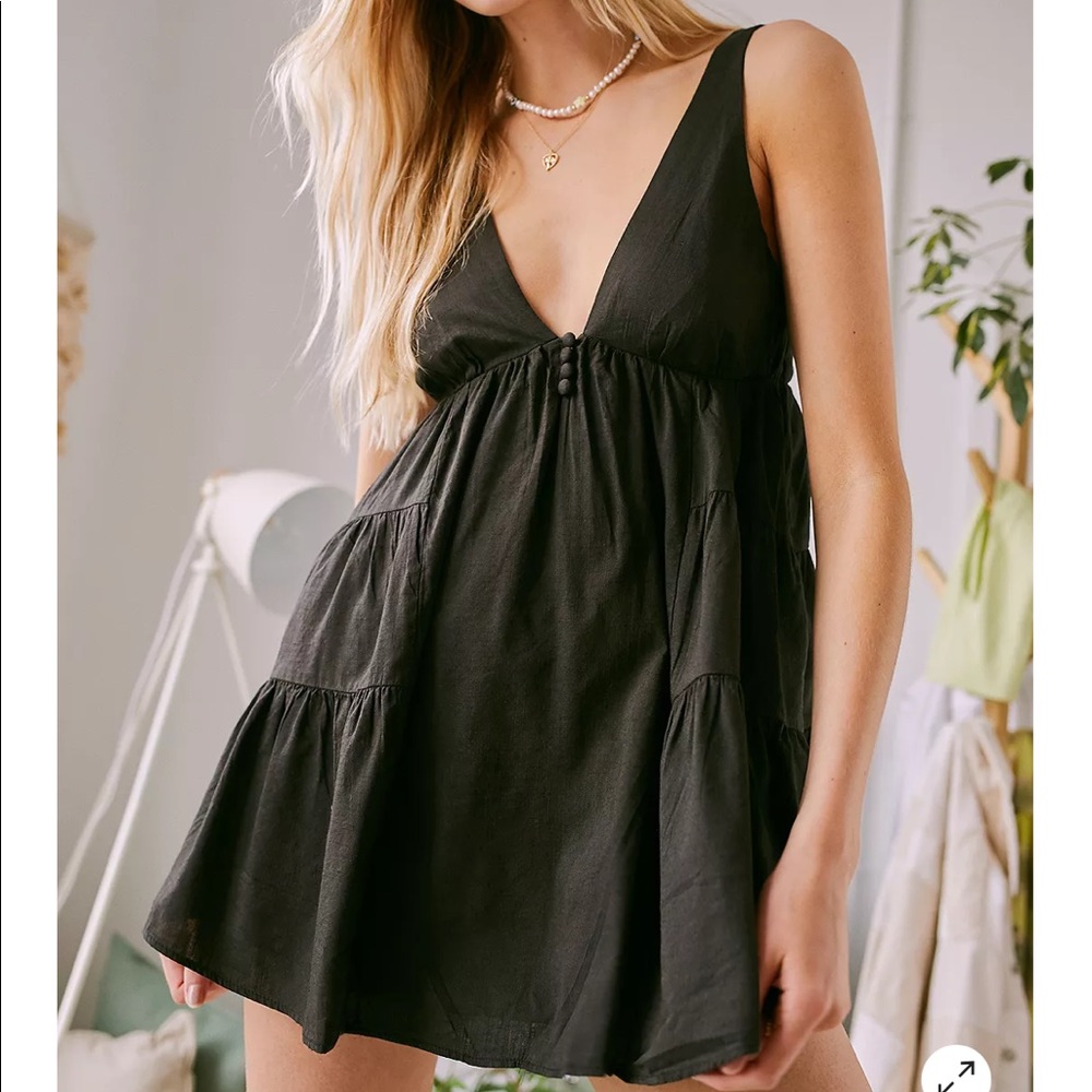 Urban Outfitters Claudette plunge flock dress